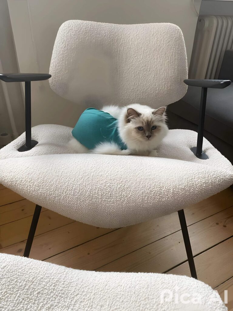 Prinesse Donut i en flot hvid loungestol